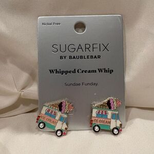 Sugarfix By Baublebar Whipped Cream Whip Ice Cream Truck Stud Earrings NWT